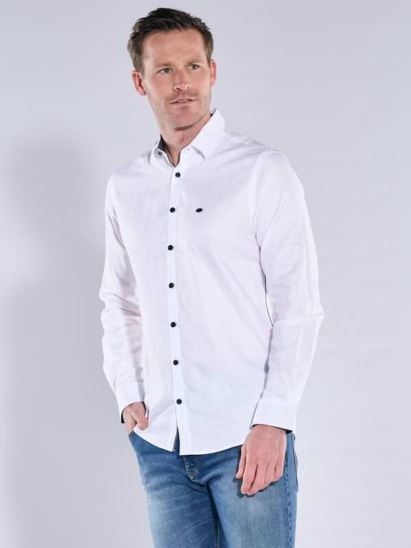 engbers Herren Hemd uni Weiß regular Kent-Kragen von engbers