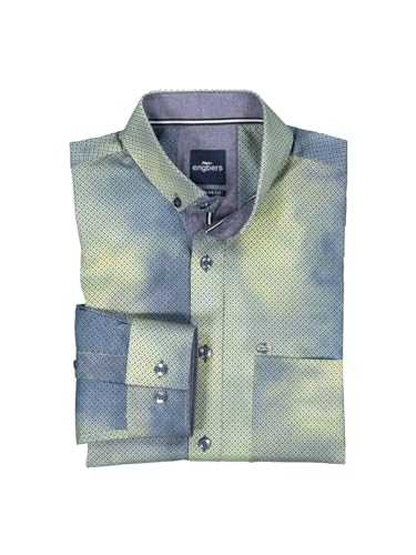 engbers Herren Langarm-Hemd Gemustert, 37660, Gelb in Größe 6XL von engbers