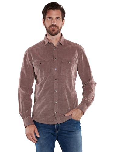 engbers Herren Langarm-Hemd Uni, 35542, Dunkelrot in Größe 4XL von engbers