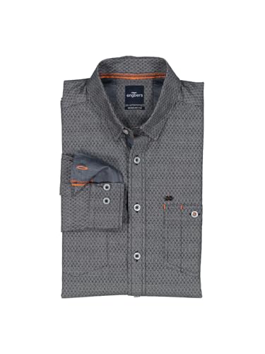 engbers Herren Langarm-Hemd strukturiert, 37636, Silbergrau in Größe XXL von engbers