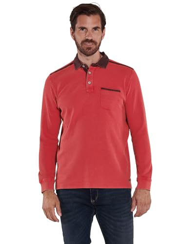 engbers Herren Herren Langarm-Shirt mit Polo-Kragen, 36153, 36153, Rot in Größe L von engbers