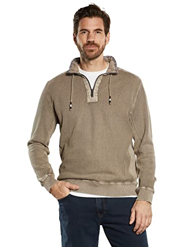 engbers Herren Herren Sweatshirt mit Troyerkragen, 34334, 34334, Braunbeige in Größe 4XL von engbers