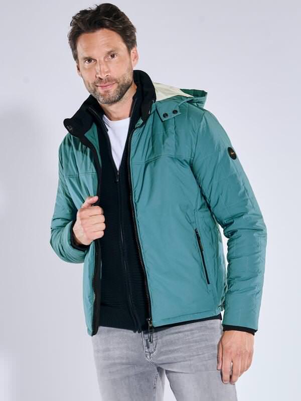 engbers Herren Jacke mit abnehmbarer Kapuze Türkis regular uni von engbers