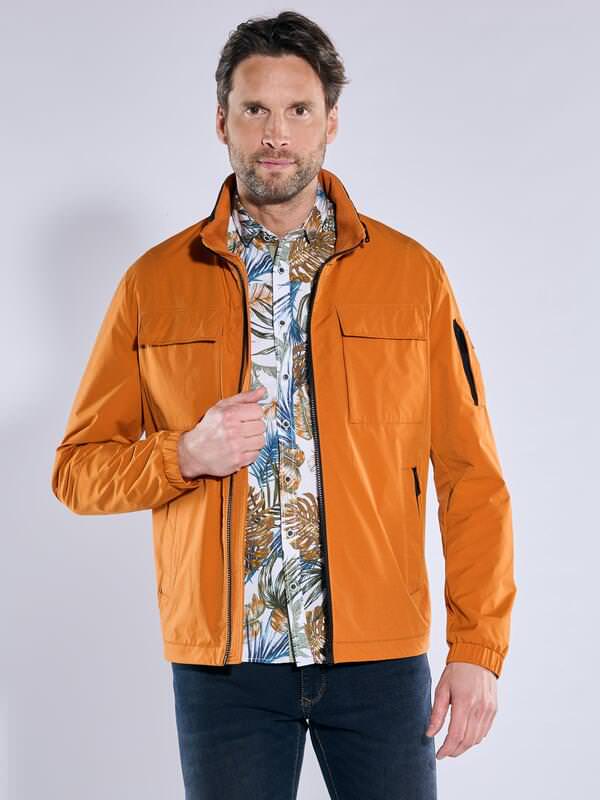 engbers Herren Jacke mit eingelassener Kapuze orange regular uni von engbers