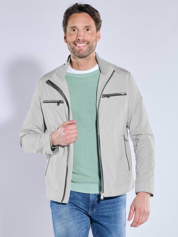 engbers Herren Blouson-Jacke mit Kontrastdetails weiß regular uni engbers Herren Blouson-Jacke mit Kontrastdetails weiß regular uni von engbers