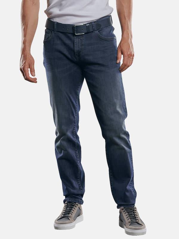 engbers Herren Jeans 5-Pocket Superstretch Blau straight uni von engbers