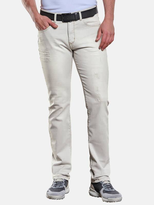 engbers Herren Jeans 5-Pocket Superstretch beige slim fit uni von engbers