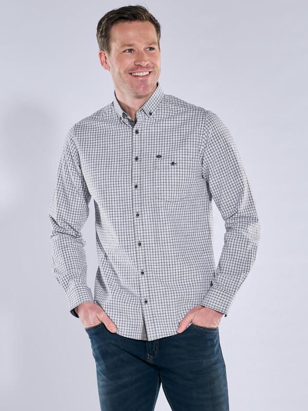 engbers Herren Karohemd Grau regular kariert Button Down von engbers