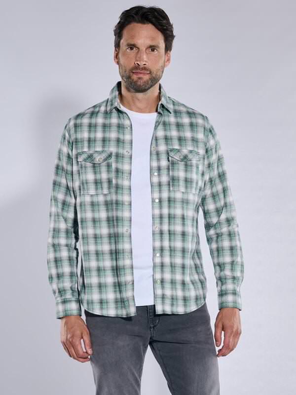 engbers Herren Karohemd Grün regular kariert Kent-Kragen von engbers