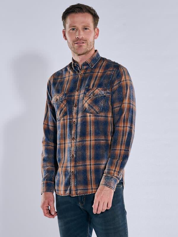 engbers Herren Karohemd Orange regular kariert Button Down von engbers