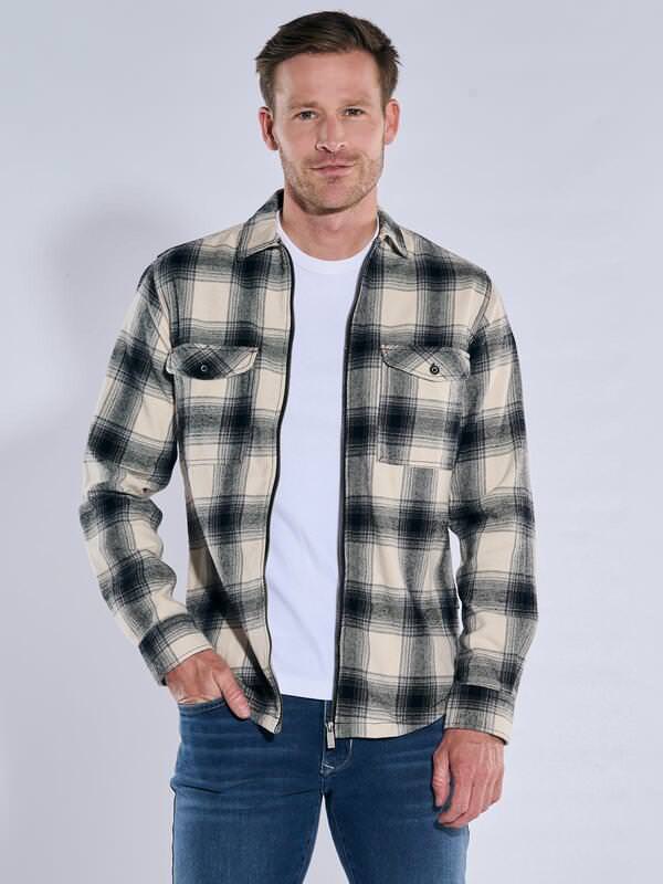 engbers Herren Overshirt kariert Schwarz regular Kent-Kragen von engbers