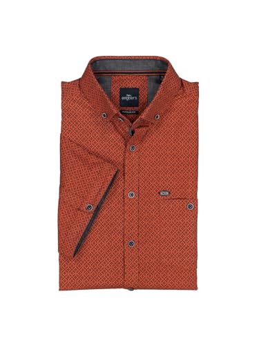 engbers Herren Kurzarm-Hemd Gemustert, 39185, Rostorange in Größe 5XL von engbers