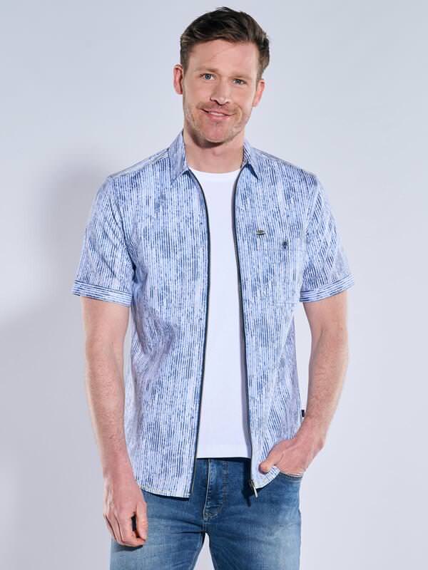 engbers Herren Kurzarm-Hemd gemustert Blau regular gestreift Kent-Kragen engbers Herren Kurzarm-Hemd gemustert Blau regular gestreift Kent-Kragen von engbers