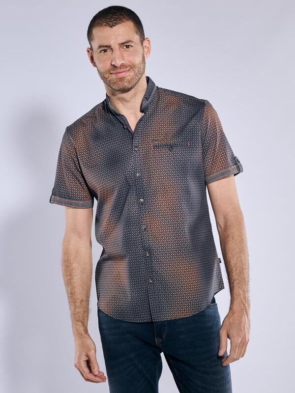 engbers Herren Kurzarm-Hemd gemustert Orange regular Kent-Kragen engbers Herren Kurzarm-Hemd gemustert Orange regular Kent-Kragen von engbers