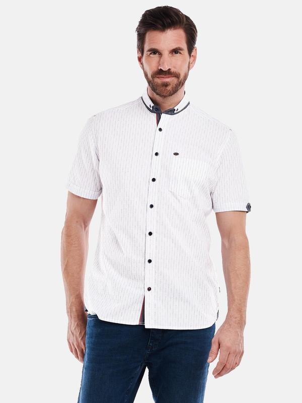 engbers Herren Kurzarm-Hemd gestreift weiß regular Button Down von engbers