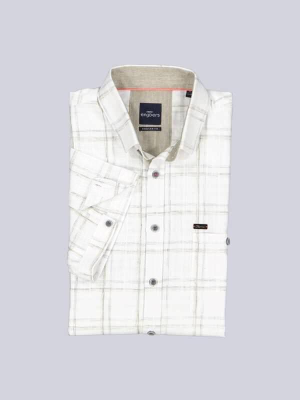 engbers Herren Kurzarm-Hemd mit Leinenanteil Grün regular kariert Button Under engbers Herren Kurzarm-Hemd mit Leinenanteil Grün regular kariert Button Under von engbers