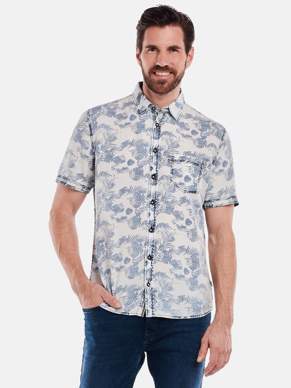 engbers Herren Kurzarm-Hemd regular Blau gemustert Kent-Kragen engbers Herren Kurzarm-Hemd regular Blau gemustert Kent-Kragen von engbers