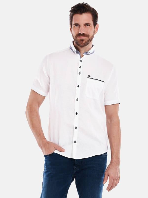 engbers Herren Kurzarm-Hemd uni Weiß regular Button Down von engbers