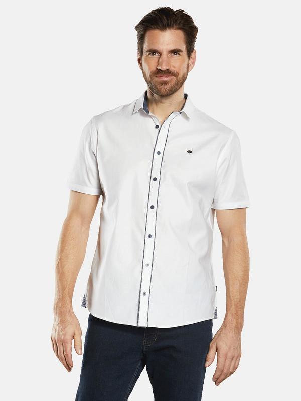engbers Herren Kurzarm-Hemd uni Weiß regular Button Under engbers Herren Kurzarm-Hemd uni Weiß regular Button Under von engbers