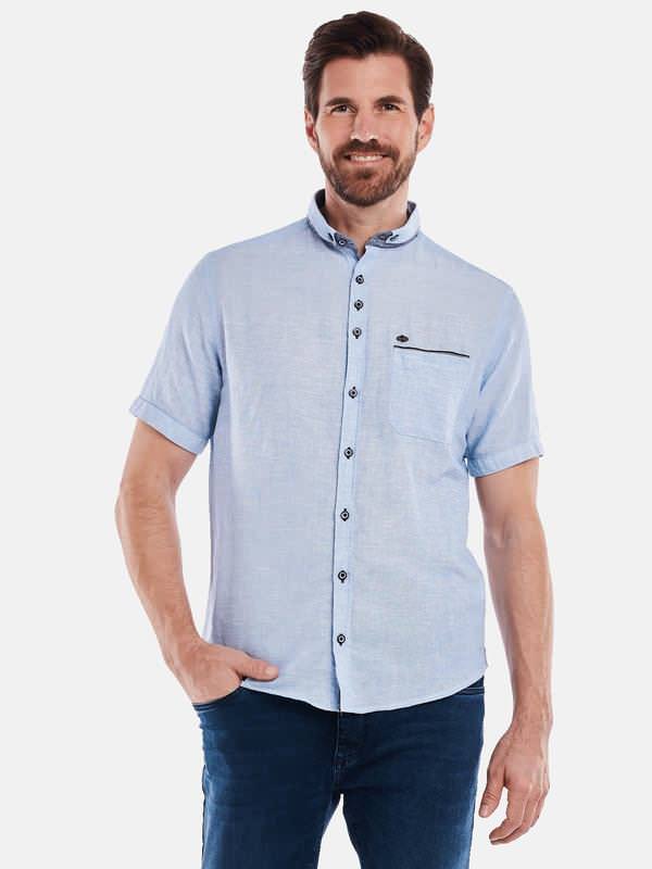 engbers Herren Kurzarm-Hemd uni blau regular Button Down von engbers