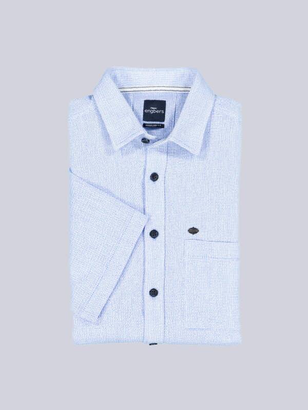 engbers Herren Kurzarm-Hemd uni Blau regular Kent-Kragen engbers Herren Kurzarm-Hemd uni Blau regular Kent-Kragen von engbers