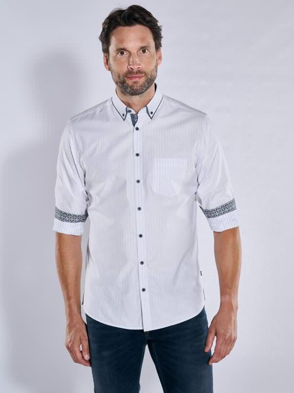 engbers Herren Langarm-Hemd "My Favorite" blau regular gestreift Button Down von engbers
