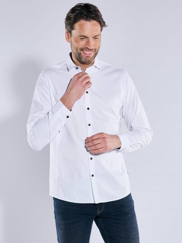 engbers Herren Langarm-Hemd "My Favorite" weiß regular uni Kent-Kragen engbers Herren Langarm-Hemd "My Favorite" weiß regular uni Kent-Kragen von engbers