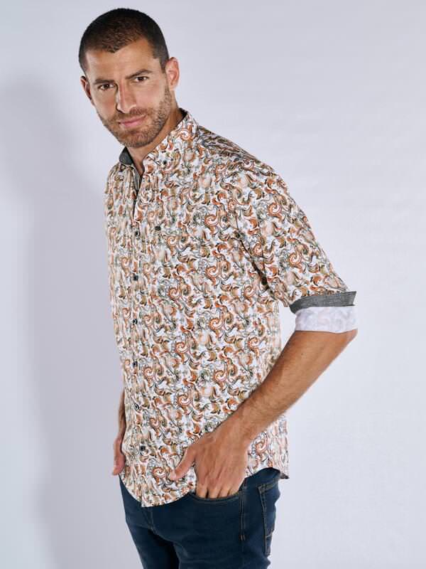 engbers Herren Langarm-Hemd gemustert Orange regular Button Down engbers Herren Langarm-Hemd gemustert Orange regular Button Down von engbers