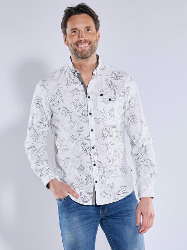 engbers Herren Langarm-Hemd gemustert grün regular Button Down von engbers