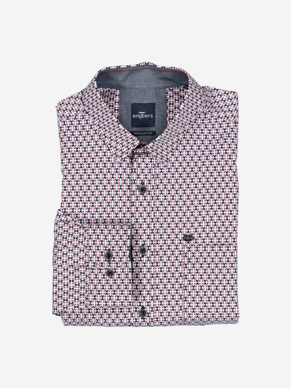engbers Herren Langarm-Hemd gemustert violett regular Button Under engbers Herren Langarm-Hemd gemustert violett regular Button Under von engbers