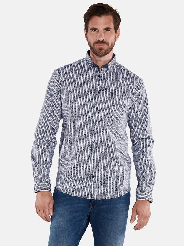 engbers Herren Langarm-Hemd gestreift Blau regular Button Down von engbers