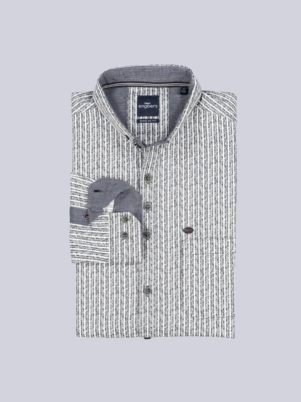 engbers Herren Langarm-Hemd gestreift Grün regular Button Down von engbers