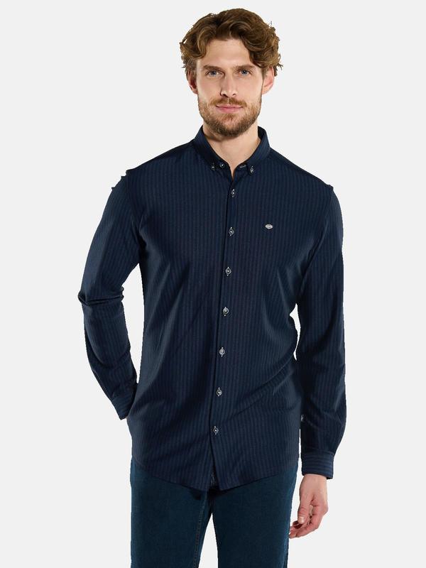 engbers Herren Langarm-Hemd gestreift blau regular Button Down von engbers