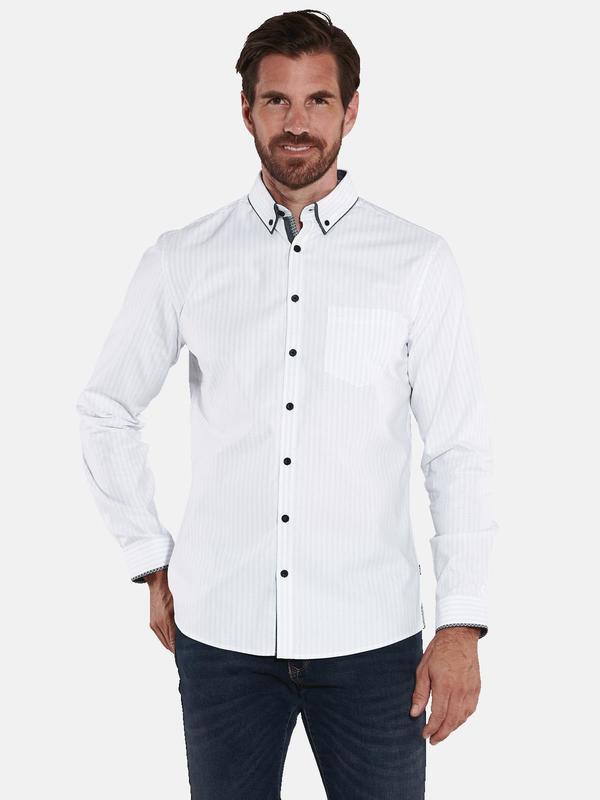 engbers Herren Langarm-Hemd gestreift blau regular Button Down von engbers