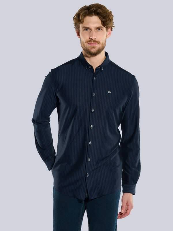 engbers Herren Langarm-Hemd gestreift blau regular Button Down von engbers