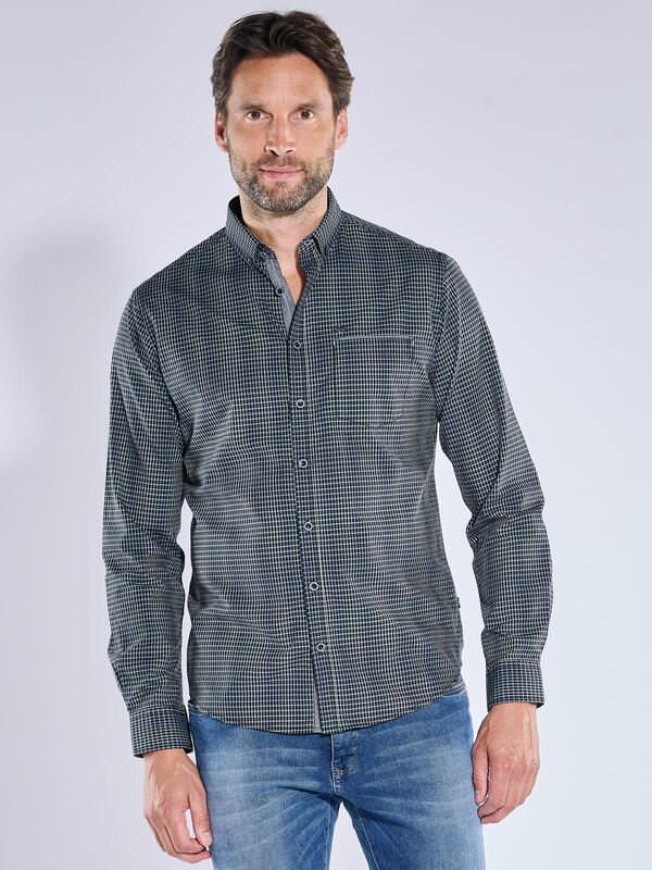 engbers Herren Langarm-Hemd kariert Blau regular Button Down von engbers