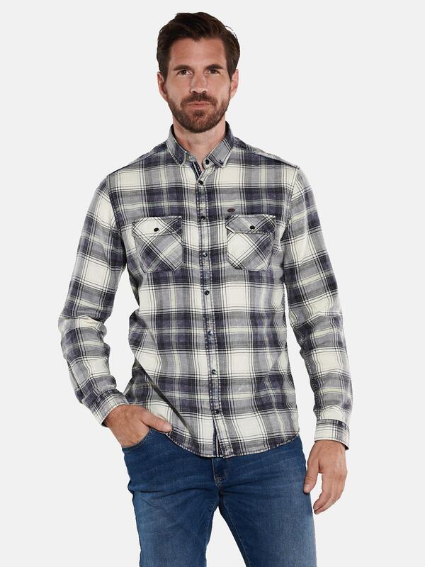 engbers Herren Langarm-Hemd kariert Blau regular Button Down von engbers