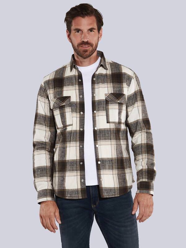 engbers Herren Langarm-Hemd kariert Braun regular Kent-Kragen von engbers