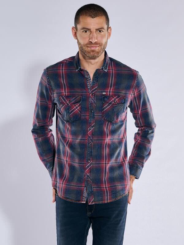 engbers Herren Langarm-Hemd kariert Orange regular Button Down von engbers