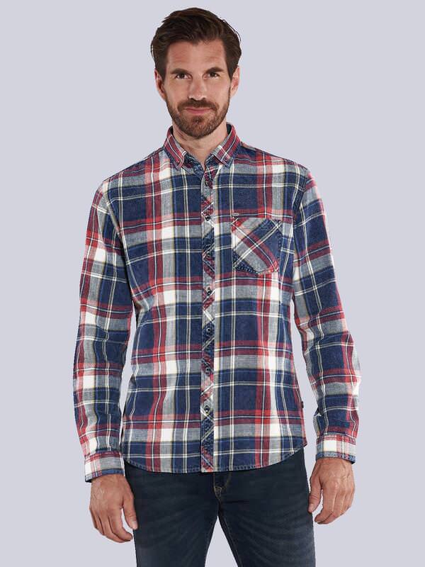 engbers Herren Langarm-Hemd kariert Rot regular Button Down von engbers