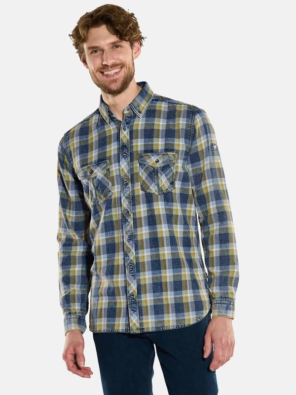 engbers Herren Langarm-Hemd kariert grün regular Button Down von engbers