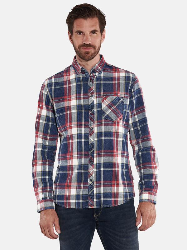 engbers Herren Langarm-Hemd kariert rot regular Button Down von engbers