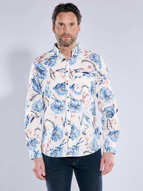 engbers Herren Langarm-Hemd regular Türkis gemustert Button Under von engbers