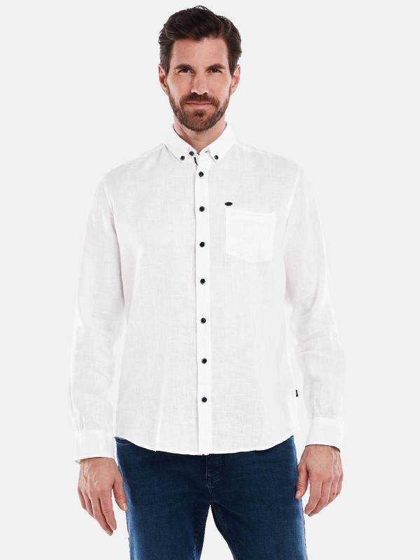 engbers Herren Langarm-Hemd regular Weiß uni Button Down von engbers