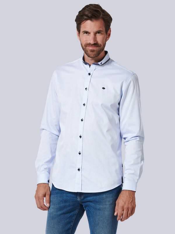 engbers Herren Langarm-Hemd uni Blau regular Button Down von engbers
