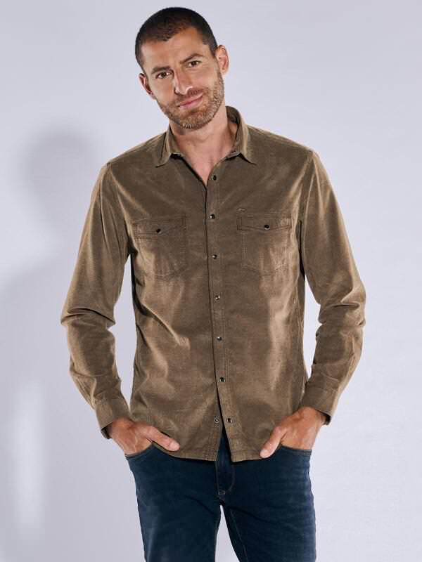 engbers Herren Langarm-Hemd uni Braun regular Kent-Kragen engbers Herren Langarm-Hemd uni Braun regular Kent-Kragen von engbers