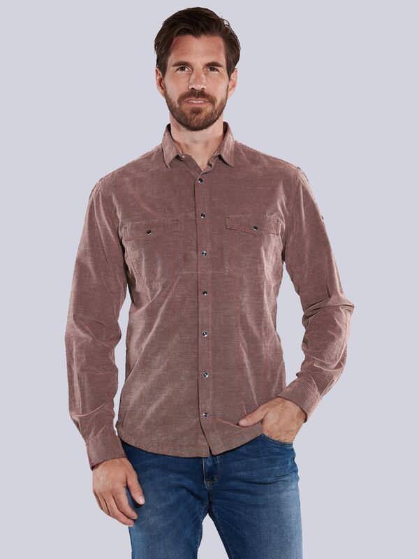 engbers Herren Langarm-Hemd uni Rot regular Kent-Kragen von engbers