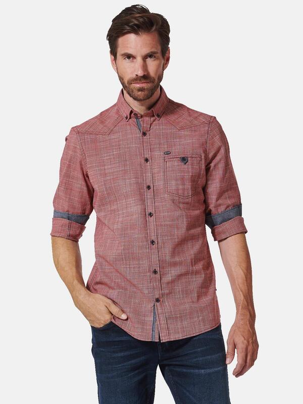 engbers Herren Langarm-Hemd uni Rot regular von engbers