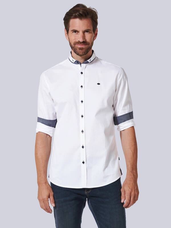 engbers Herren Langarm-Hemd uni Weiß regular Button Down von engbers