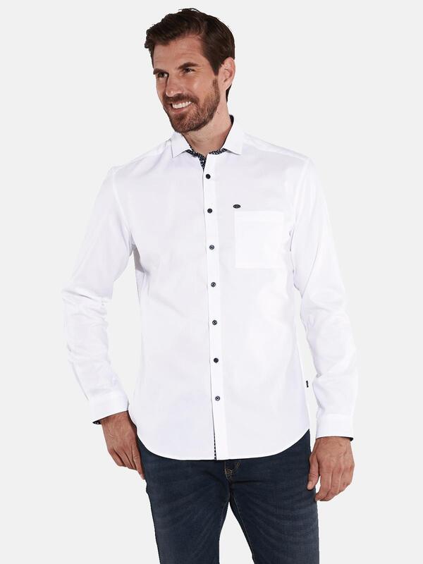 engbers Herren Langarm-Hemd uni Weiß regular Haifisch von engbers